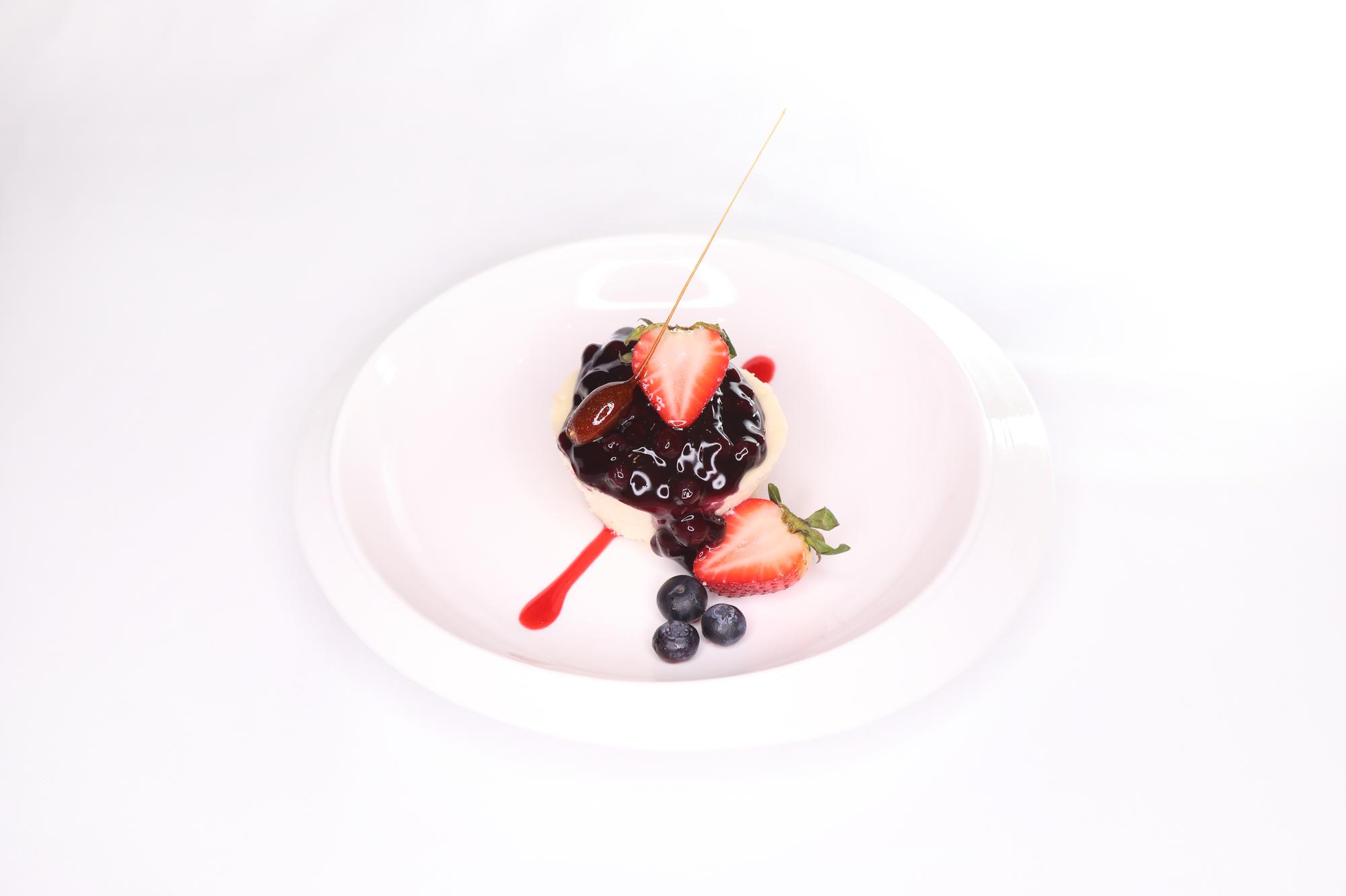 Set of plated desserts in modern style